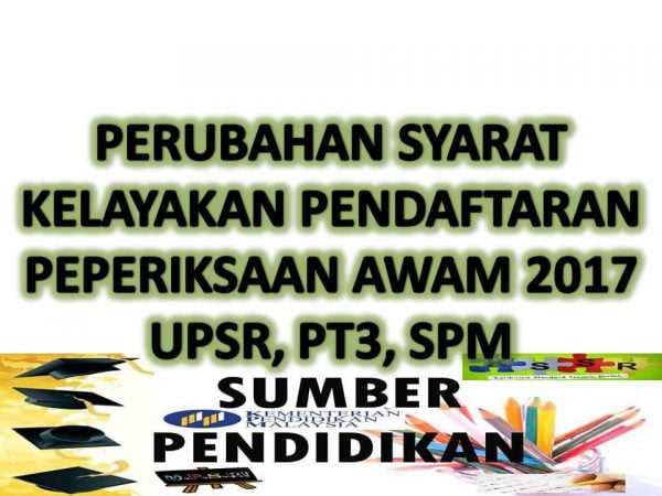 Syarat Pendaftaran Calon Peperiksaan UPSR, PT3 dan SPM ...