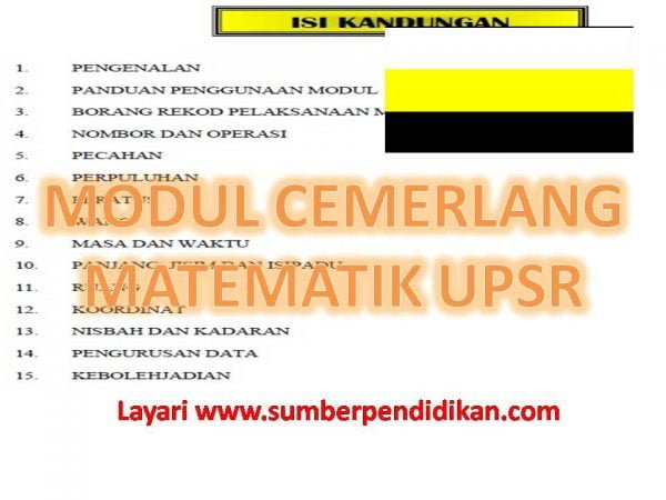 Modul Cemerlang Matematik UPSR JPN Perak  Sumber Pendidikan