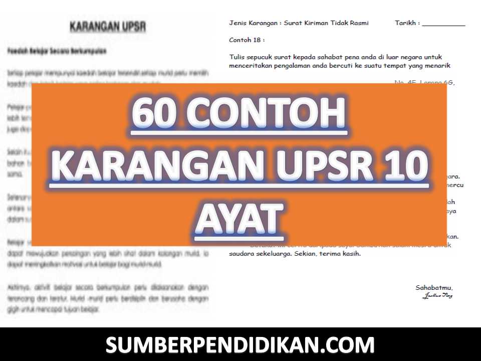 60 Contoh Karangan Bahasa Melayu Upsr 10 Ayat Sumber Pendidikan