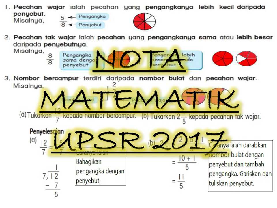 Nota Upsr Matematik 2017 Sumber Pendidikan